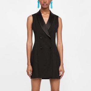 Zara black tuxedo blazer dress, Size Small